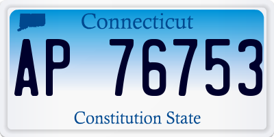 CT license plate AP76753