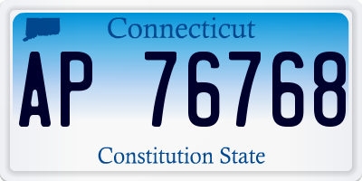 CT license plate AP76768