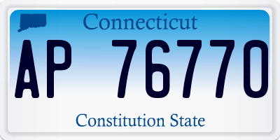 CT license plate AP76770