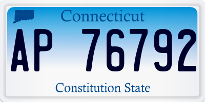 CT license plate AP76792