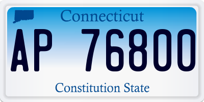 CT license plate AP76800