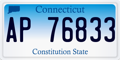 CT license plate AP76833