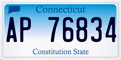 CT license plate AP76834