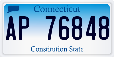 CT license plate AP76848
