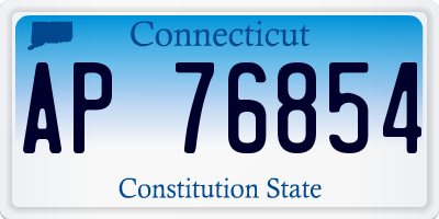 CT license plate AP76854