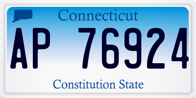 CT license plate AP76924