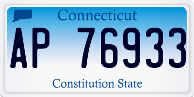 CT license plate AP76933