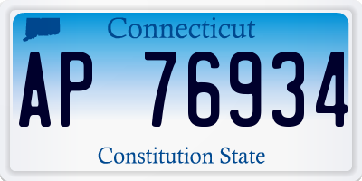 CT license plate AP76934