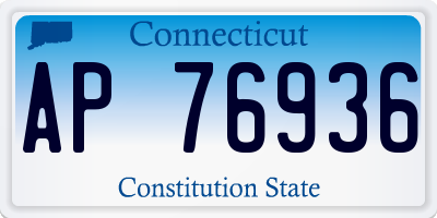 CT license plate AP76936