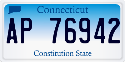 CT license plate AP76942