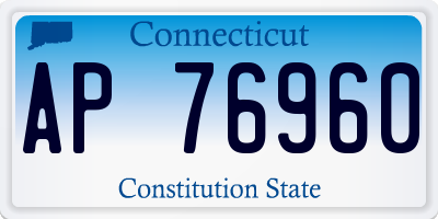 CT license plate AP76960