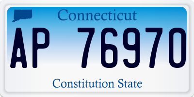 CT license plate AP76970