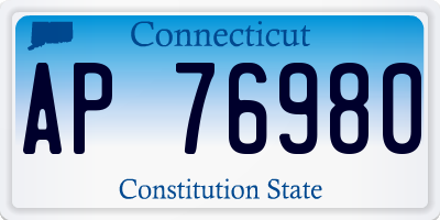 CT license plate AP76980