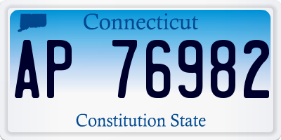 CT license plate AP76982