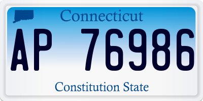 CT license plate AP76986