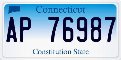 CT license plate AP76987