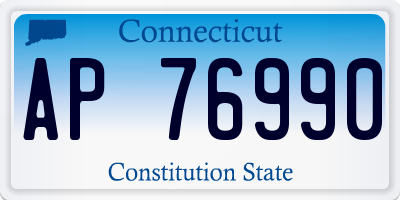 CT license plate AP76990