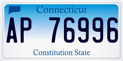 CT license plate AP76996