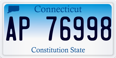 CT license plate AP76998