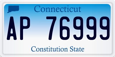 CT license plate AP76999