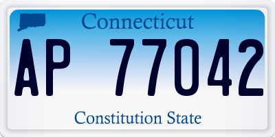 CT license plate AP77042
