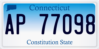 CT license plate AP77098