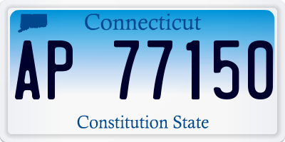 CT license plate AP77150