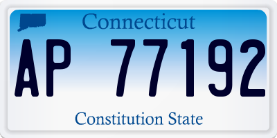 CT license plate AP77192