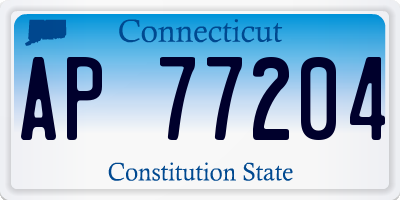 CT license plate AP77204