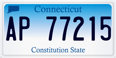 CT license plate AP77215