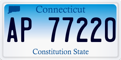 CT license plate AP77220