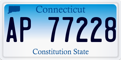 CT license plate AP77228