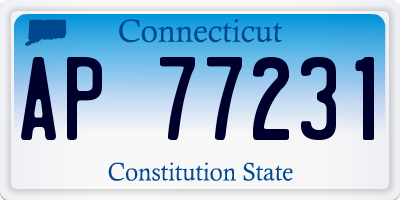CT license plate AP77231