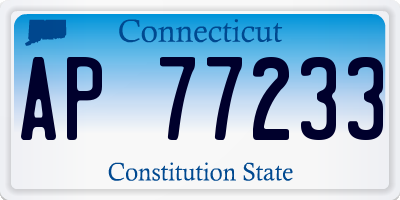 CT license plate AP77233