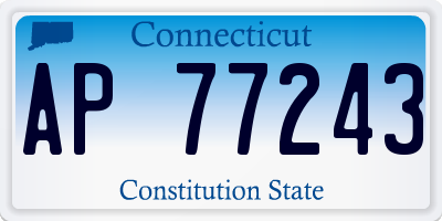 CT license plate AP77243
