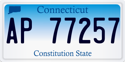 CT license plate AP77257