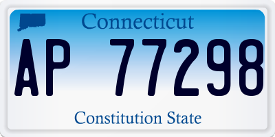 CT license plate AP77298