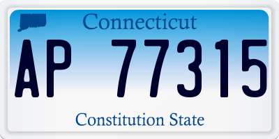 CT license plate AP77315