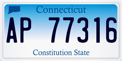 CT license plate AP77316