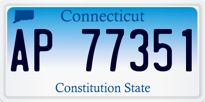 CT license plate AP77351