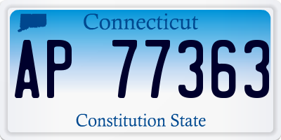 CT license plate AP77363