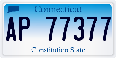 CT license plate AP77377