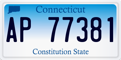CT license plate AP77381