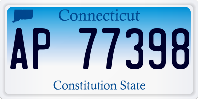 CT license plate AP77398