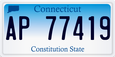 CT license plate AP77419