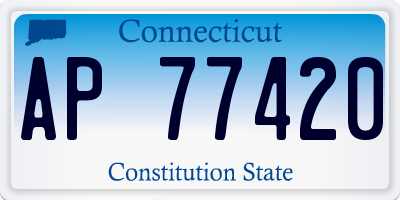 CT license plate AP77420