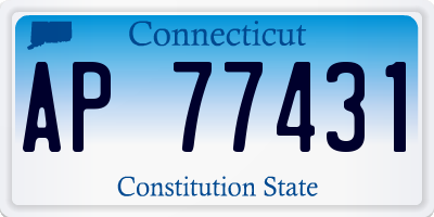 CT license plate AP77431
