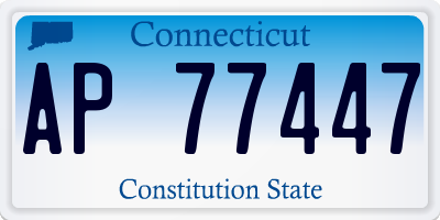 CT license plate AP77447