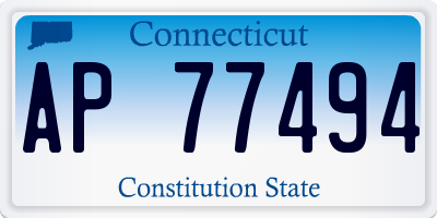 CT license plate AP77494