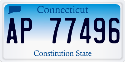 CT license plate AP77496